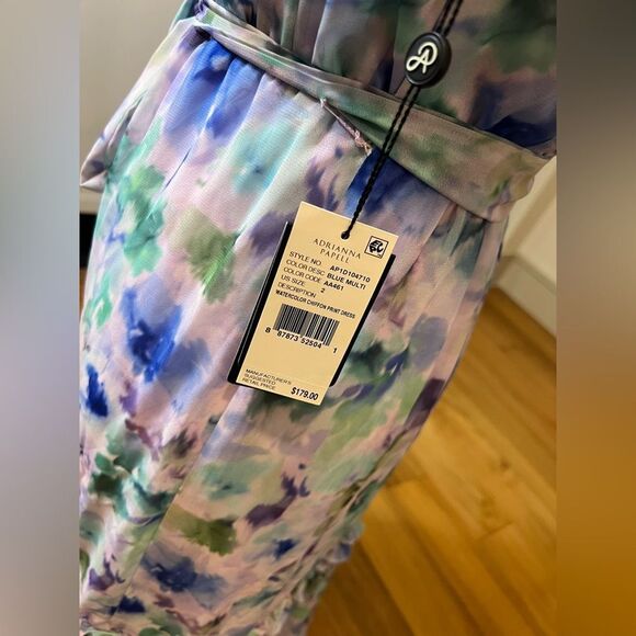 Adrianna Papell Watercolor Floral Midi Dress size 2 NWT - Picture 8 of 14